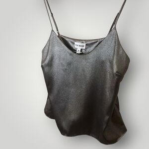 Steve Madden Metallic Silver Camisole Top • Y2K Night Out NWT